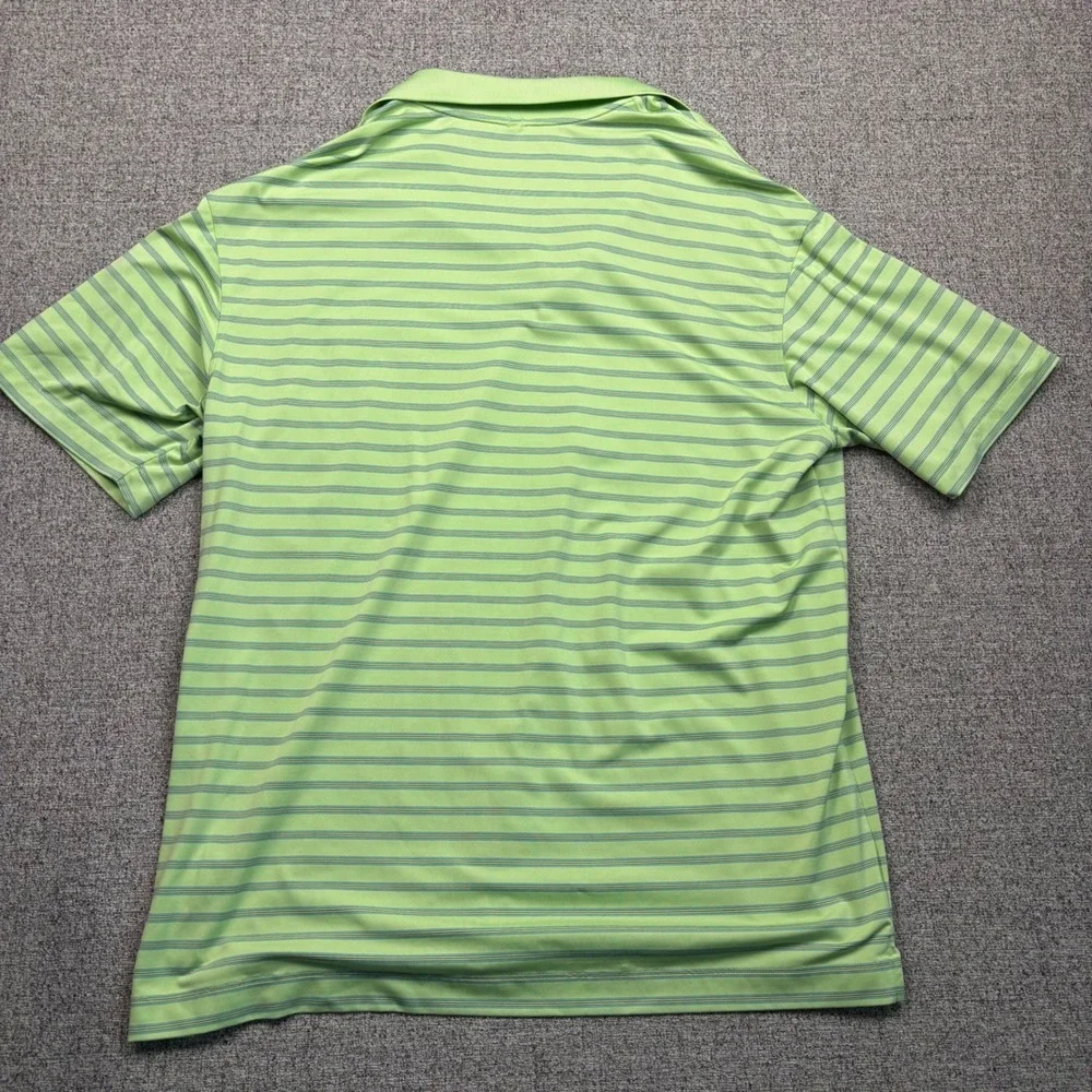Nike Golf Fit Dry Polo Shirt Mens‎ XL Lime Green Striped Short Sleeve